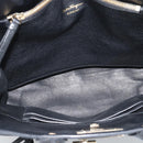 Salvatore Ferragamo Gancini Studio Hand Bag Leather 2way Black Gold Auth 195088-11