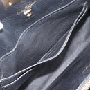 Salvatore Ferragamo Gancini Studio Hand Bag Leather 2way Black Gold Auth 195088-24