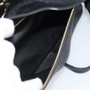 Salvatore Ferragamo Gancini Studio Hand Bag Leather 2way Black Gold Auth 195088-26