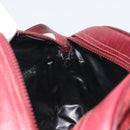 CELINE Macadam Canvas Horse Carriage Bag Suede Bordeaux Gold Auth 195091-18