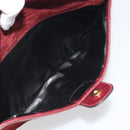CELINE Macadam Canvas Horse Carriage Bag Suede Bordeaux Gold Auth 195091-22