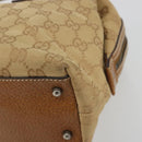 GUCCI GG Canvas Hand Bag Beige Silver 113009 Auth 195092-9