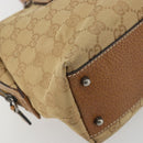 GUCCI GG Canvas Hand Bag Beige Silver 113009 Auth 195092-14