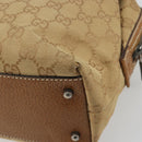 GUCCI GG Canvas Hand Bag Beige Silver 113009 Auth 195092-15