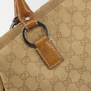 GUCCI GG Canvas Hand Bag Beige Silver 113009 Auth 195092-17