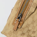 GUCCI GG Canvas Hand Bag Beige Silver 113009 Auth 195092-18