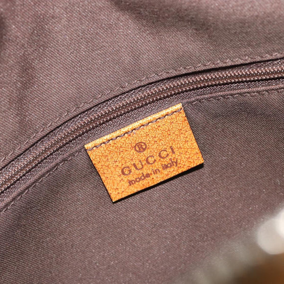 GUCCI GG Canvas Hand Bag Beige Silver 113009 Auth 195092