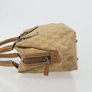 GUCCI GG Canvas Hand Bag Beige Silver 113009 Auth 195092-4