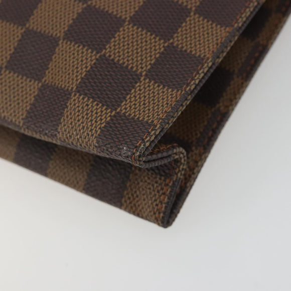 LOUIS VUITTON Damier Ebene Poche Toilette 26 Pouch N47543 LV Auth 195093