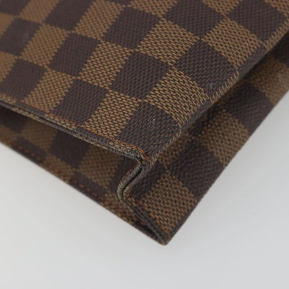 LOUIS VUITTON Damier Ebene Poche Toilette 26 Pouch N47543 LV Auth 195093