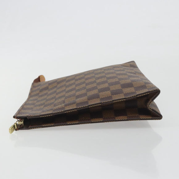 LOUIS VUITTON Damier Ebene Poche Toilette 26 Pouch N47543 LV Auth 195093