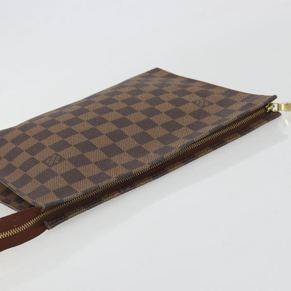 LOUIS VUITTON Damier Ebene Poche Toilette 26 Pouch N47543 LV Auth 195093