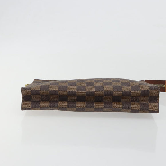 LOUIS VUITTON Damier Ebene Poche Toilette 26 Pouch N47543 LV Auth 195093
