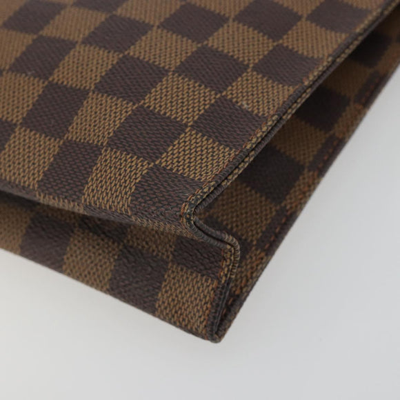 LOUIS VUITTON Damier Ebene Poche Toilette 26 Pouch N47543 LV Auth 195093