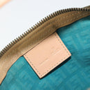 FENDI Zucchino Canvas Hand Bag Gold Green Auth 195094A-18