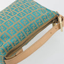 FENDI Zucchino Canvas Hand Bag Gold Green Auth 195094A-6