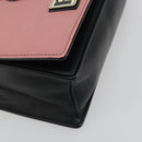 PRADA Chain Shoulder Bag Saffiano leather Pink Silver Auth 195095A-16