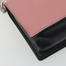 PRADA Chain Shoulder Bag Saffiano leather Pink Silver Auth 195095A-18