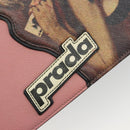 PRADA Chain Shoulder Bag Saffiano leather Pink Silver Auth 195095A-20