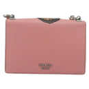 PRADA Chain Shoulder Bag Saffiano leather Pink Silver Auth 195095A-2