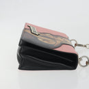 PRADA Chain Shoulder Bag Saffiano leather Pink Silver Auth 195095A-3