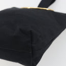 CELINE Circle Pouch Canvas Black Gold Auth 195098A-9