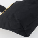 CELINE Circle Pouch Canvas Black Gold Auth 195098A-14