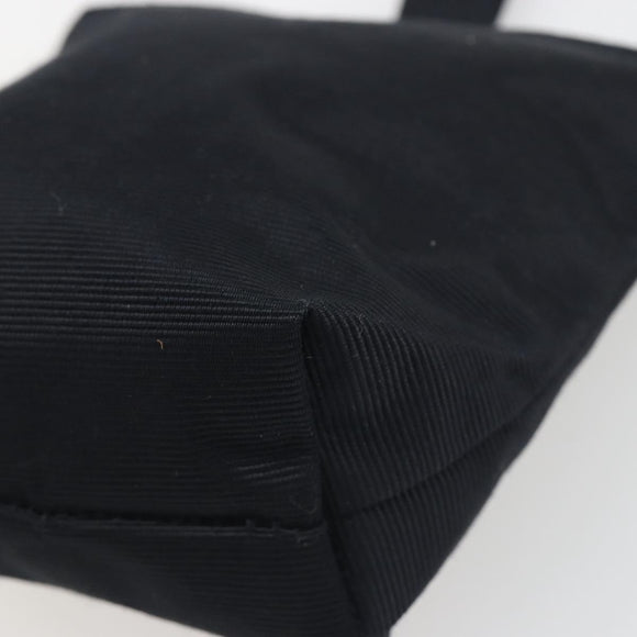 CELINE Circle Pouch Canvas Black Gold Auth 195098A