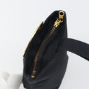 CELINE Circle Pouch Canvas Black Gold Auth 195098A-10