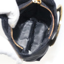CELINE Circle Pouch Canvas Black Gold Auth 195098A-12