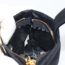 CELINE Circle Pouch Canvas Black Gold Auth 195098A-18