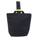 CELINE Circle Pouch Canvas Black Gold Auth 195098A-2