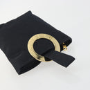 CELINE Circle Pouch Canvas Black Gold Auth 195098A-6
