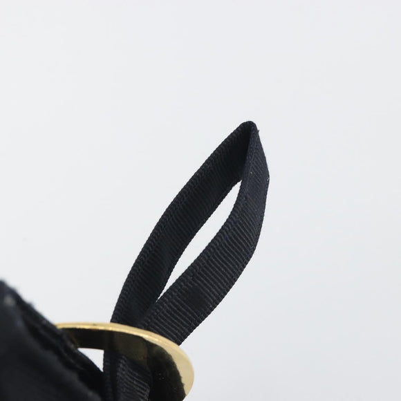 CELINE Circle Pouch Canvas Black Gold Auth 195098A