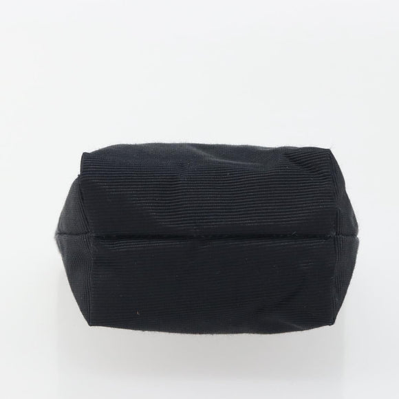 CELINE Circle Pouch Canvas Black Gold Auth 195098A