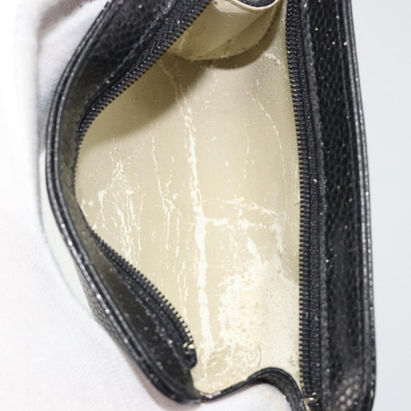 CHANEL COCO Mark Pouch Caviar Skin Black Gold CC Auth 195101