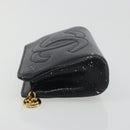 CHANEL COCO Mark Pouch Caviar Skin Black Gold CC Auth 195101-5