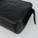 CHANEL COCO Mark Pouch Caviar Skin Black Gold CC Auth 195101-8