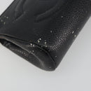 CHANEL COCO Mark Pouch Caviar Skin Black Gold CC Auth 195101-9