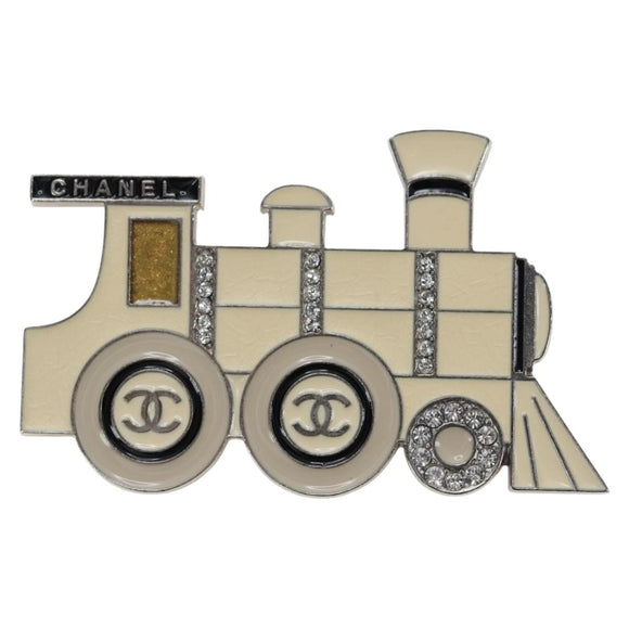 CHANEL Brooch metal Gold Tone CC Auth 195102M