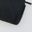 CHANEL Bicolore Pouch Satin Black Gold CC Auth 195103-15