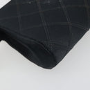 CHANEL Bicolore Pouch Satin Black Gold CC Auth 195103-16