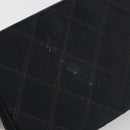 CHANEL Bicolore Pouch Satin Black Gold CC Auth 195103-8