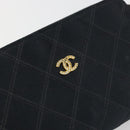 CHANEL Bicolore Pouch Satin Black Gold CC Auth 195103-17