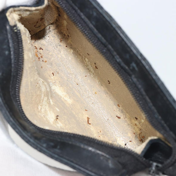 CHANEL Bicolore Pouch Satin Black Gold CC Auth 195103