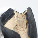 CHANEL Bicolore Pouch Satin Black Gold CC Auth 195103-11