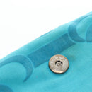 CHANEL Chain Shoulder Bag Canvas Turquoise Blue Silver CC Auth 195104M-22