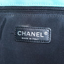 CHANEL Chain Shoulder Bag Canvas Turquoise Blue Silver CC Auth 195104M-23