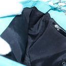 CHANEL Chain Shoulder Bag Canvas Turquoise Blue Silver CC Auth 195104M-25
