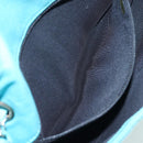 CHANEL Chain Shoulder Bag Canvas Turquoise Blue Silver CC Auth 195104M-27